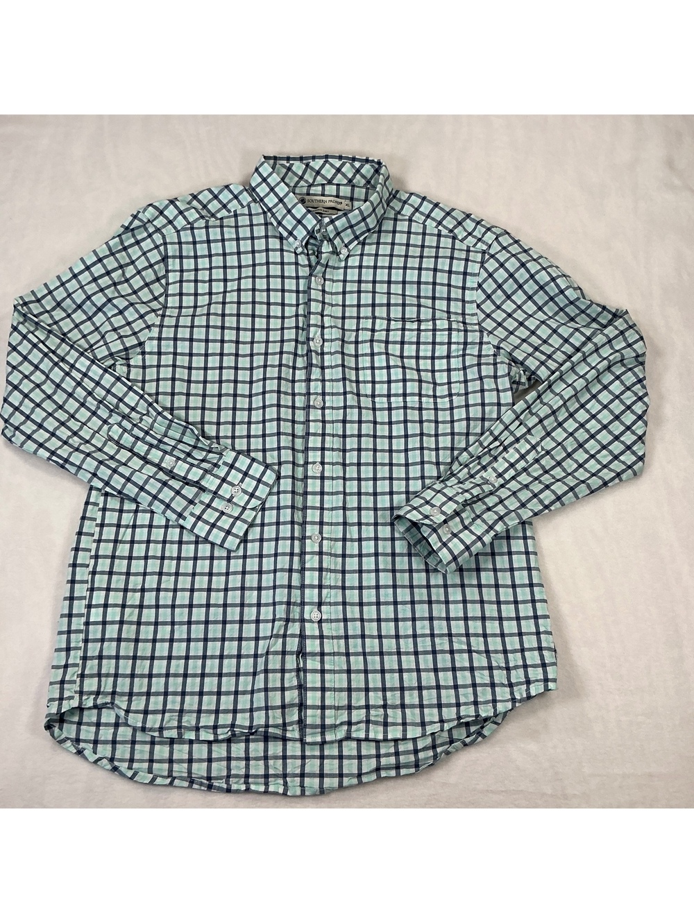 Southern Proper Men's Long Sleeve Button-Down Plaid Shirt